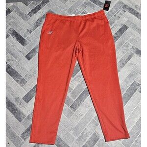 NEW BALANCE MEN'S NEW RED RUNNING JOGGERS TRAVEL PANTS ZIP COLD WEATHER SIZE XL